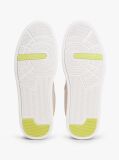 Beige Ventilation Detail Leather Court Trainers  Men
