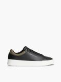 Μαύρο Δερμάτινα Sneakers Με Μίξη Υφών  Άνδρες