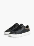 Μαύρο Δερμάτινα Sneakers Με Μίξη Υφών  Άνδρες