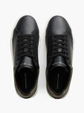 Μαύρο Δερμάτινα Sneakers Με Μίξη Υφών  Άνδρες