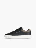 Μαύρο Δερμάτινα Sneakers Με Μίξη Υφών  Άνδρες