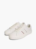 Beige New York Label Leather Cupsole Sneakers  Men