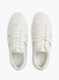Beige New York Label Leather Cupsole Sneakers  Men