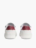 White Leather Mixed Texture Sneakers  Men
