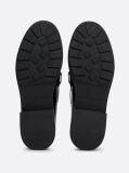 Μαύρο Δερμάτινα Loafers Με Block Τακούνι Και Λεπτομέρεια Με Οπές  Γυναίκες
