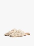 Beige Crochet TH Monogram Plaque Mules  Women