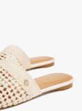 Beige Crochet TH Monogram Plaque Mules  Women
