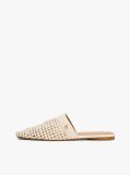 Beige Crochet TH Monogram Plaque Mules  Women