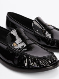 Black Patent Leather Loafers  Women