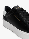Μαύρο Δερμάτινα Sneakers Με Πλατφόρμα  Γυναίκες