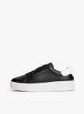 Μαύρο Δερμάτινα Sneakers Με Πλατφόρμα  Γυναίκες
