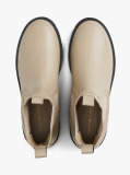 Beige Leather Chelsea Boots  Women