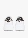 Άσπρο Δερμάτινα Sneakers Με Πλατφόρμα Και Λεοπάρ Λεπτομέρεια  Γυναίκες
