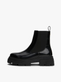Μαύρο Δερμάτινες Chelsea Μπότες  Γυναίκες