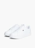 Άσπρο Δερμάτινα Sneakers Court Με Σημαία  Γυναίκες