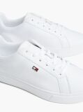 Άσπρο Δερμάτινα Sneakers Court Με Σημαία  Γυναίκες