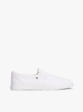 White Low Profile Canvas Slip-On Trainers  Women