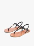 Black Leather TH Monogram Strap Sandals  Women