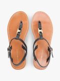 Black Leather TH Monogram Strap Sandals  Women