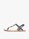 Black Leather TH Monogram Strap Sandals  Women