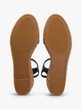 Black TH Monogram Leather Wedge Espadrilles  Women