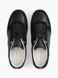 Μαύρο Δερμάτινα Sneakers Με Μίξη Υφών  Γυναίκες