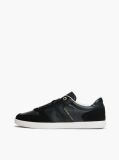 Μαύρο Δερμάτινα Sneakers Με Μίξη Υφών  Γυναίκες
