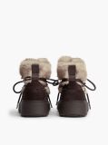 Brown Faux Fur Water Resistant Suede Snow Boots  Women