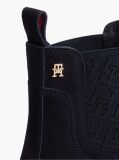 Blue Suede TH Monogram Panel Chelsea Boots  Women