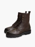 Brown TH Monogram Leather Lace-Up Boots  Women