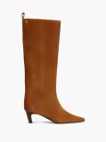 Brown Kitten Heel Suede Knee-High Boots  Women
