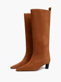 Brown Kitten Heel Suede Knee-High Boots  Women