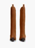 Brown Kitten Heel Suede Knee-High Boots  Women