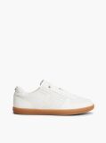 Beige Embossed TH Monogram Leather Sneakers  Women