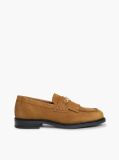 Brown Suede Fringe Horsebit Loafers  Women