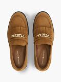 Brown Suede Fringe Horsebit Loafers  Women