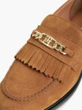 Brown Suede Fringe Horsebit Loafers  Women