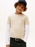 Beige Essential Organic Cotton Knit Tee  Boys