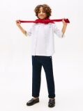 Blue Linen Blend Drawstring Trousers  Boys