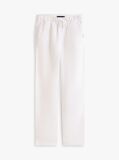 White Linen Blend Drawstring Trousers  Boys