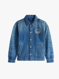 Μπλε Denim Shacket Με Ξεθωριασμένο Εφέ Και Κεντητή Λεπτομέρεια  Αγόρια