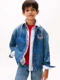 Μπλε Denim Shacket Με Ξεθωριασμένο Εφέ Και Κεντητή Λεπτομέρεια  Αγόρια