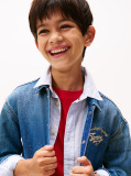 Μπλε Denim Shacket Με Ξεθωριασμένο Εφέ Και Κεντητή Λεπτομέρεια  Αγόρια