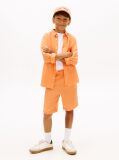 Orange Linen Blend Relaxed Shorts  Boys