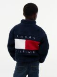 Μπλε Φούτερ Fleece Με Φερμουάρ Και Πίσω Σημαία  Αγόρια
