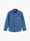 Denim Regular Fit Faded Logo Denim Shirt  Boys
