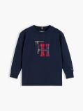 Blue Tommy Tartan Interlock Long Sleeve T-Shirt  Boys