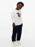 White Tommy Tartan Interlock Long Sleeve T-Shirt  Boys