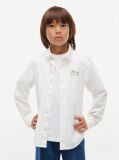 White Regular Fit Logo Embroidery Oxford Shirt  Boys
