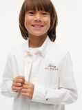 White Regular Fit Logo Embroidery Oxford Shirt  Boys